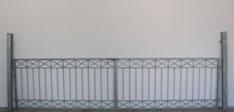 Gartentor Hoftor Einfahrtstor Metall modern Crossline-FT600/120R Verzinkt P.-Set 120 600 cm 6m Doppelflügeltor
