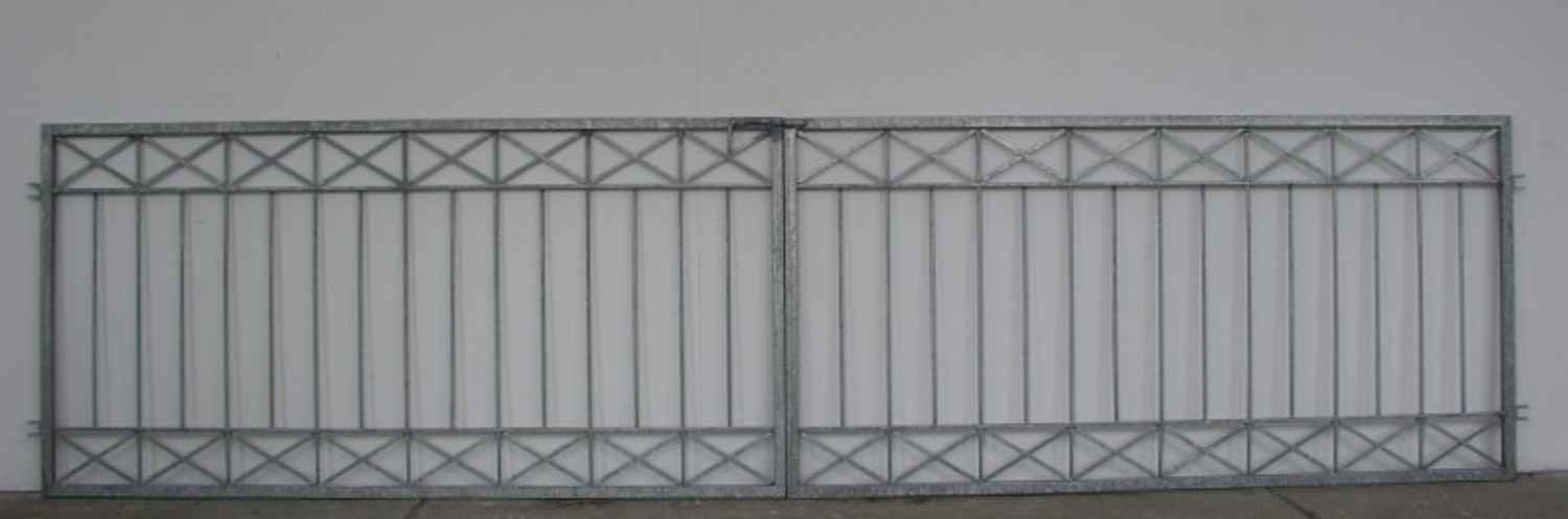 Gartentor Hoftor Einfahrtstor Metall modern Crossline-FT600/100R Feuer Verzinkt Gartentor Hoftor Einfahrtstor Metall modern Crossline-FT600/100R Feuer Verzinkt