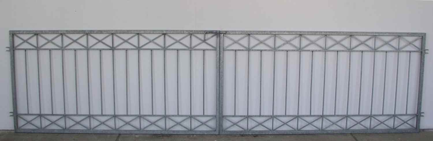 Gartentor Hoftor Einfahrtstor Metall modern Crossline-FT600/100R Feuer Verzinkt Gartentor Hoftor Einfahrtstor Metall modern Crossline-FT600/100R Feuer Verzinkt