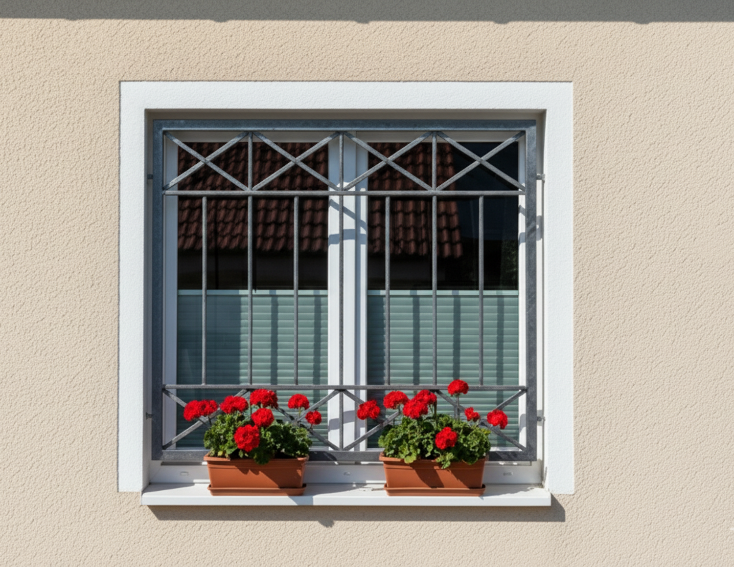 Metall Gitter Sicherheitsgitter Fenstergitter Crossline Z100/100 Verzinkt Duplex grau Pulverbeschichtet Metall Gitter Sicherheitsgitter Fenstergitter Crossline Z100/100 Verzinkt Duplex grau Pulverbeschichtet