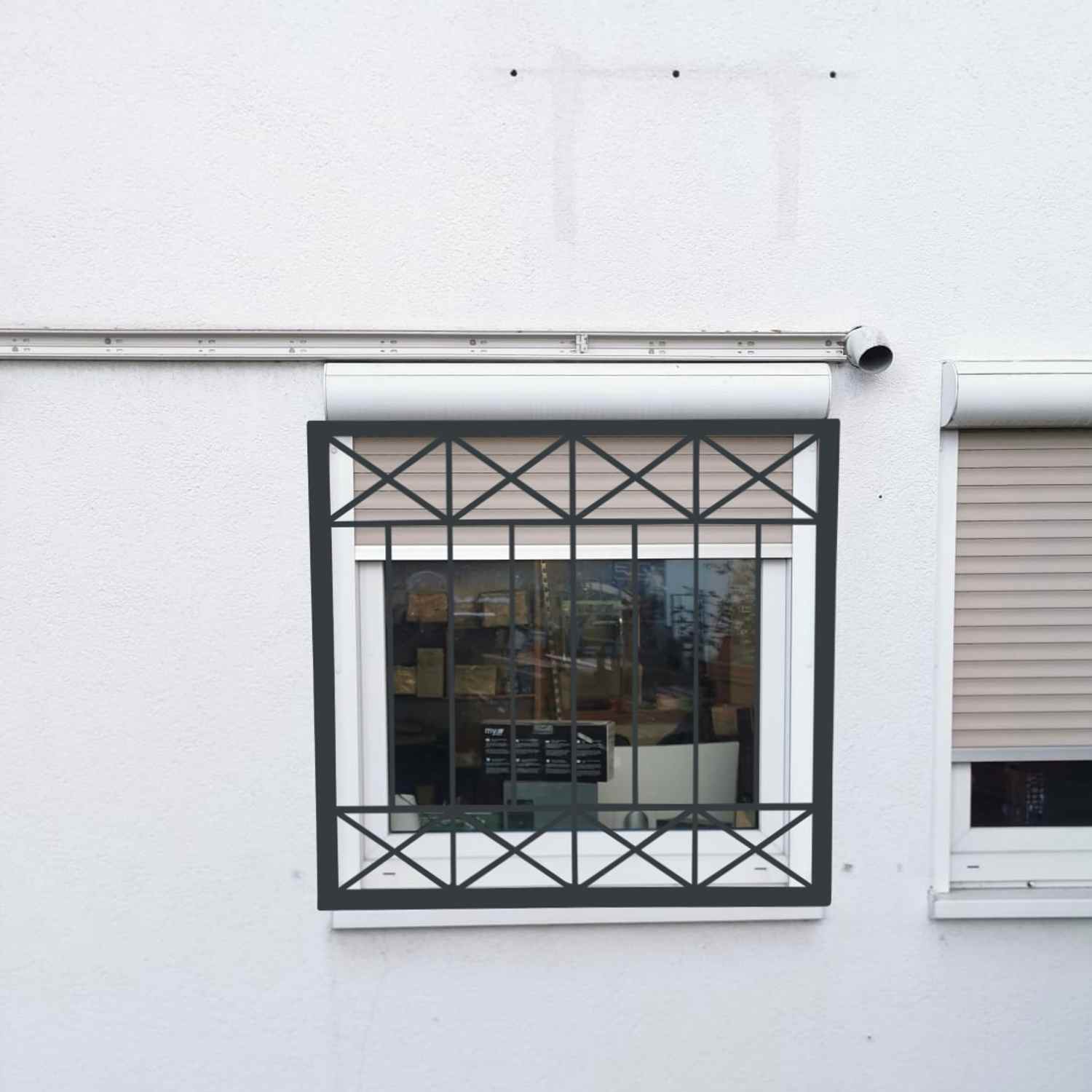 Metall Gitter Sicherheitsgitter Fenstergitter modern Crossline Z100/100 Verzinkt Metall Gitter Sicherheitsgitter Fenstergitter modern Crossline Z100/100 Verzinkt