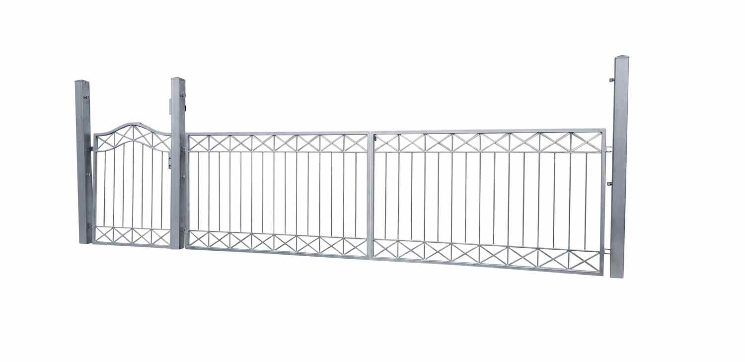 Gartentor Hoftor Tor Metall modern Crossline GFT500/100R P.-Set 100 Feuer Verzinkt Gartentor Hoftor Tor Metall modern Crossline GFT500/100R P.-Set 100 Feuer Verzinkt