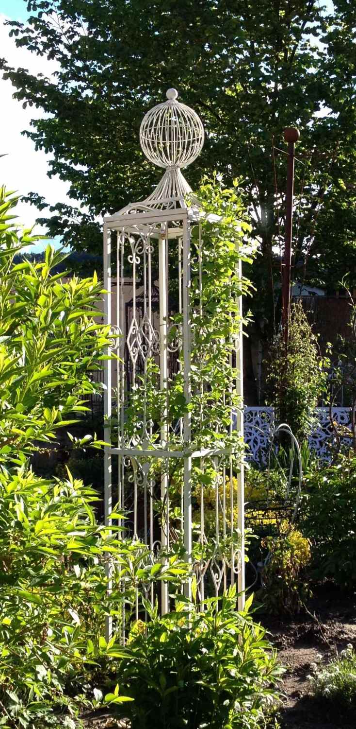 Rankstab Rankgitter Rankhilfe Spalier Rosen Metall Obelisk KENT XL weiß 165 Rankstab Rankgitter Rankhilfe Spalier Rosen Metall Obelisk KENT XL weiß 165