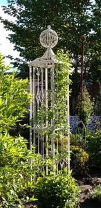 Rankstab Rankgitter Rankhilfe Spalier Rosen Metall Obelisk KENT XL verzinkt weiß 165