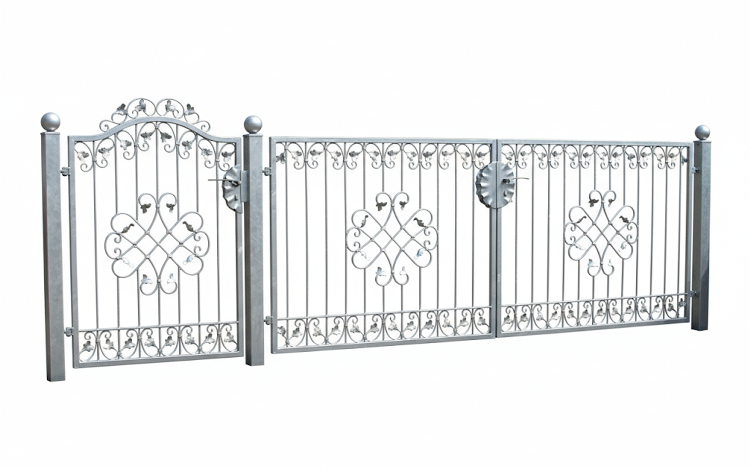 Eingangsanlage Gartentor Hoftor Tor Metall Schmiedeeisen Monaco-GFT500/120S Verzinkt PREMIUM P.-Set 100 Eingangsanlage Gartentor Hoftor Tor Metall Schmiedeeisen Monaco-GFT500/120S Verzinkt PREMIUM P.-Set 100