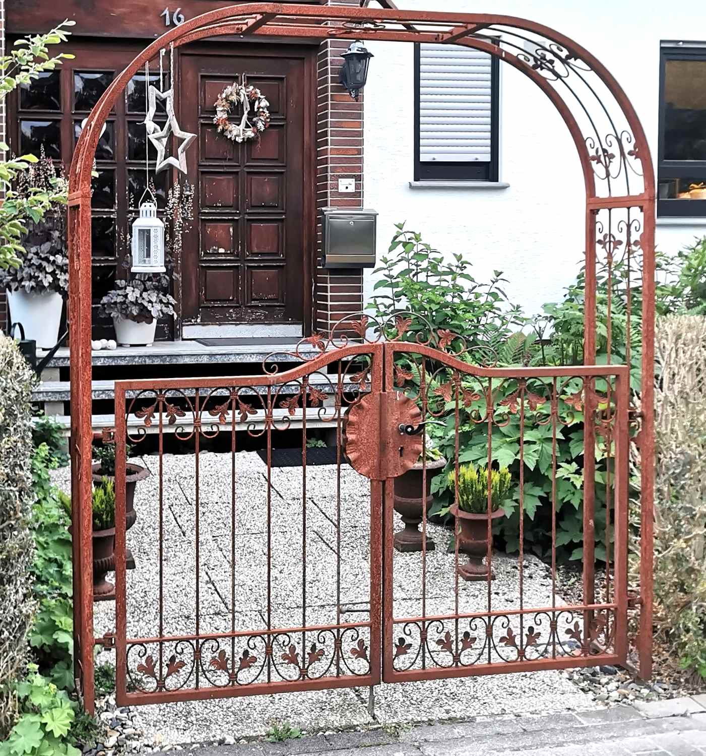 Tor Gartentür Pforte Rosenbogen massiv Tür Monaco-RBGT-RBS 140/200/30S Roh Rost Tor Gartentür Pforte Rosenbogen massiv Tür Monaco-RBGT-RBS 140/200/30S Roh Rost