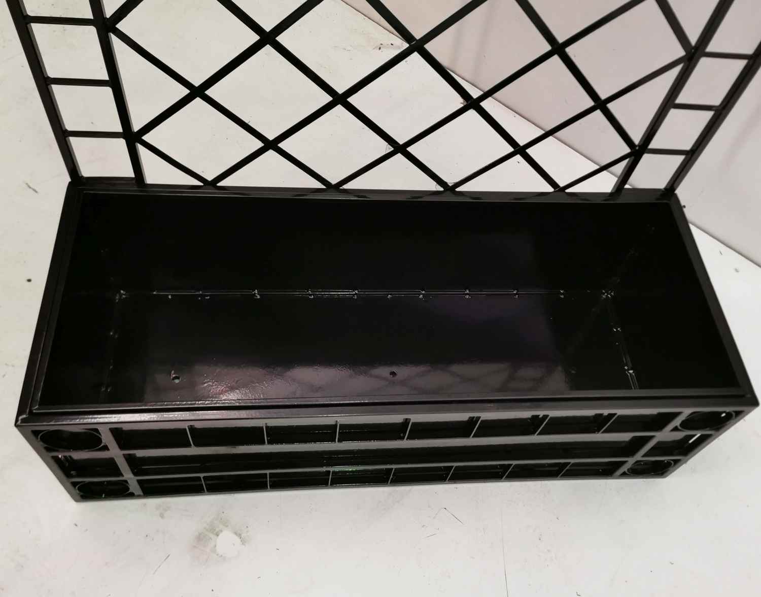 Rankgitter Pflanzenkasten Pflanzkübel Sichtschutz Campano 80 Verzinkt schwarz 