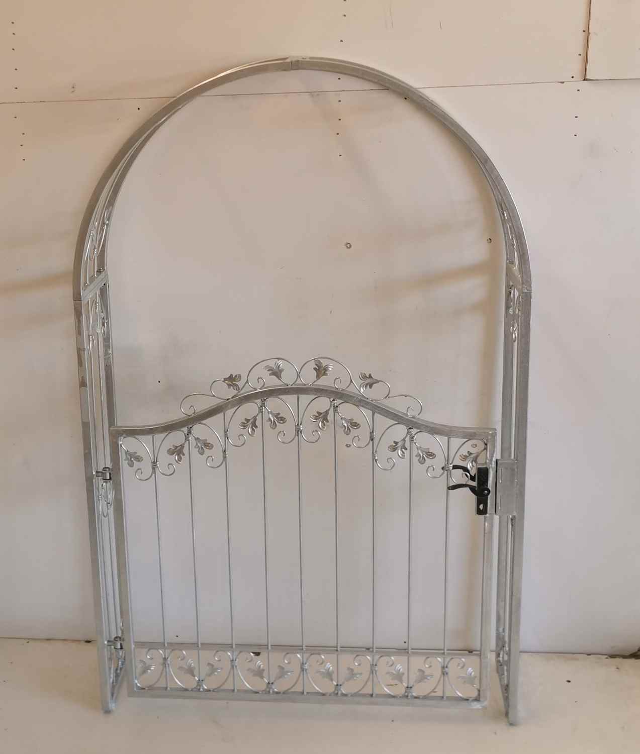 Tor Gartentür Pforte Rosenbogen Tür Monaco-RBGT-RBS 124/100/40 Schloss Verzinkt