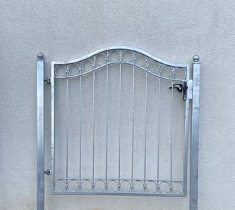 Gartentür Pforte Zauntür Tür Metall Eisen Anello-GT100/120S Schloss Feuer Verzinkt P.-Set 60 120 cm 1.2m