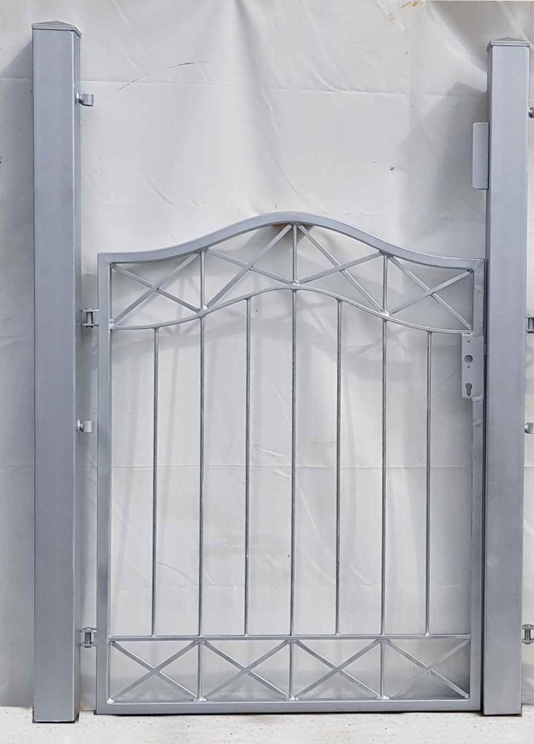 Metall Gartentor Tor mit Pforte Modern Crossline-GFT500/100S Verzinkt P.-Set 100 Metall Gartentor Tor mit Pforte Modern Crossline-GFT500/100S Verzinkt P.-Set 100