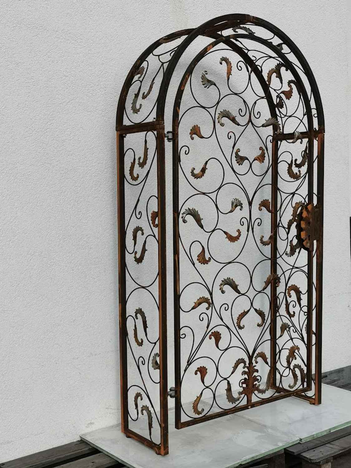 Gartentür Pforte Rosenbogen mit Tür Lisbao-RBGT-RBS 100/220/40 Schloss Edel Rost