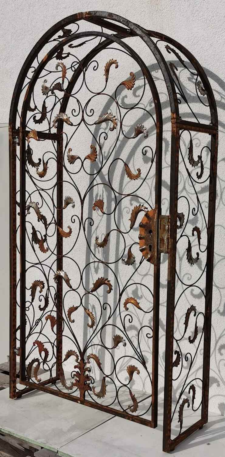 Gartentür Pforte Rosenbogen mit Tür Lisbao-RBGT-RBS 100/220/40 Schloss Edel Rost
