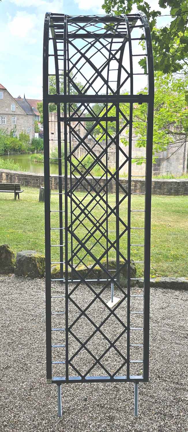 Sehr STABIL solider Rundbogen Rosenbogen Meran-RB 160/220 grau RAL7016 Verzinkt 
