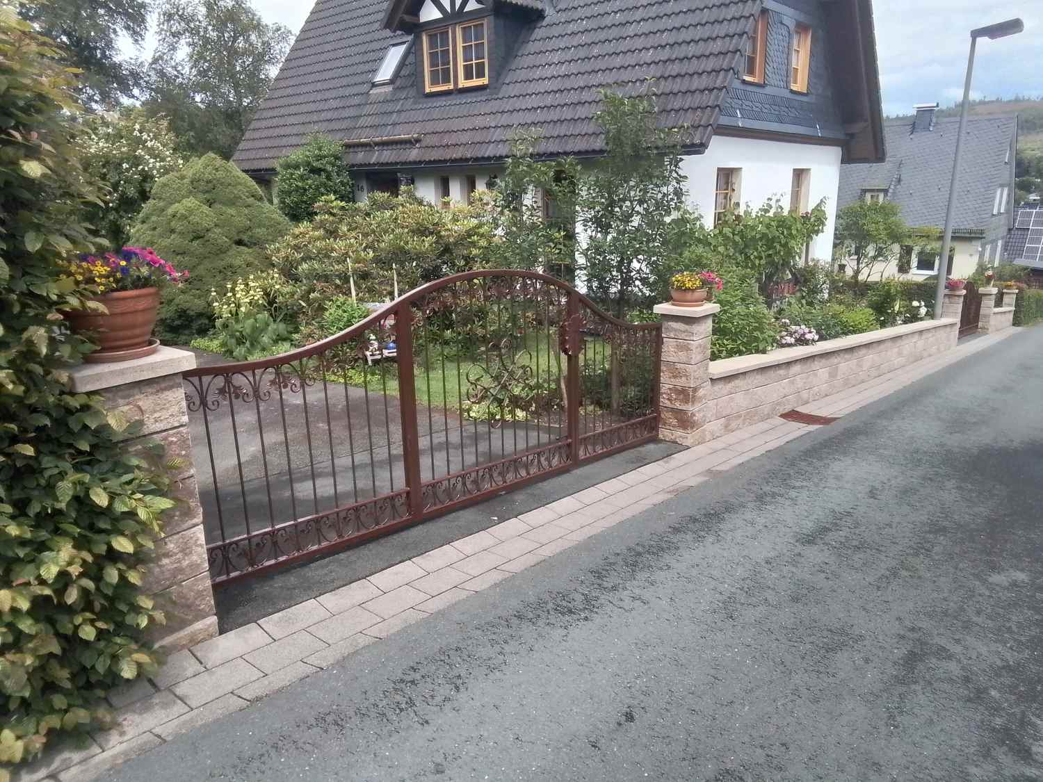 Gartentor Hoftor Tor mit Tür Schmiedeeisen Monaco-GTAS250/100S Verzinkt P.-Set Gartentor Hoftor Tor mit Tür Schmiedeeisen Monaco-GTAS250/100S Verzinkt P.-Set