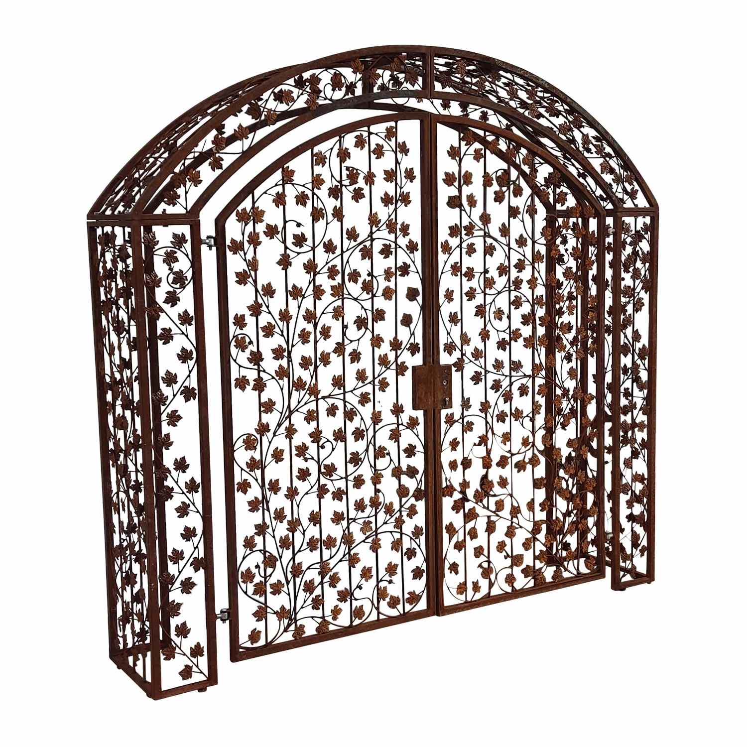 Gartentür Pforte Rosenbogen mit Tür Bachus-RBGT-RBS 250/240/50 Schloss Roh Rost Gartentür Pforte Rosenbogen mit Tür Bachus-RBGT-RBS 250/240/50 Schloss Roh Rost