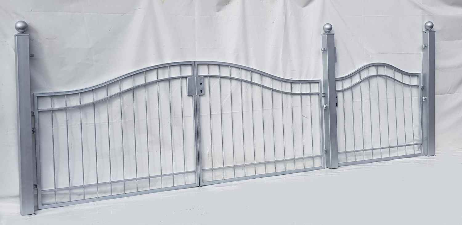 Metall Gartentor mit Tor Pforte Metall Boston-GRT500/120S Feuer Verzinkt Premium Metall Gartentor mit Tor Pforte Metall Boston-GRT500/120S Feuer Verzinkt Premium