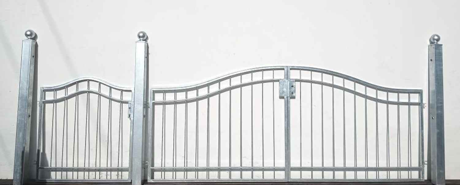 Metall Gartentor mit Tor Pforte Metall Boston-GRT500/120S Feuer Verzinkt Premium Metall Gartentor mit Tor Pforte Metall Boston-GRT500/120S Feuer Verzinkt Premium