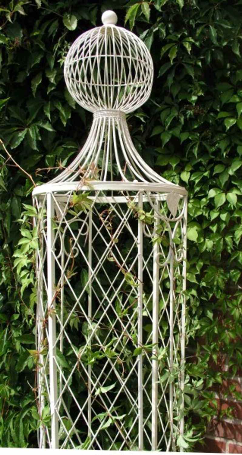 Rankstab Rankhilfe Rankgitter Obelisk Wells XXL 225cm Weiß für Kletterrose