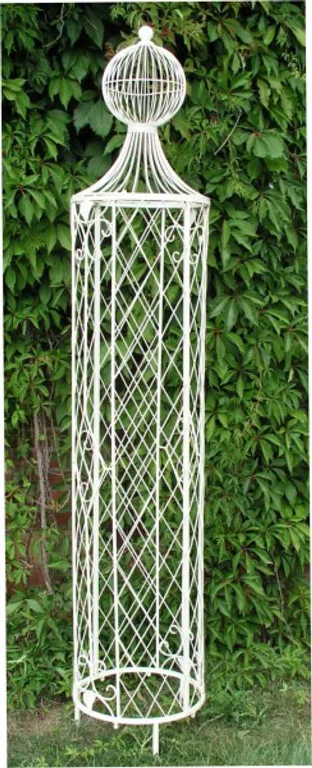 Rankstab Rankhilfe Rankgitter Obelisk Wells XXL 225cm Weiß für Kletterrose