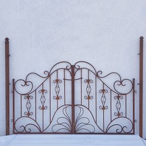 Eisen Metall Antik Gartentür Doppelflügel Gartentor Tor Vitoria-GT180R Edel Rost Pfosten Set 40 2m 200cm Eisen Handarbeit 180 cm 1.8m Doppelflügeltor