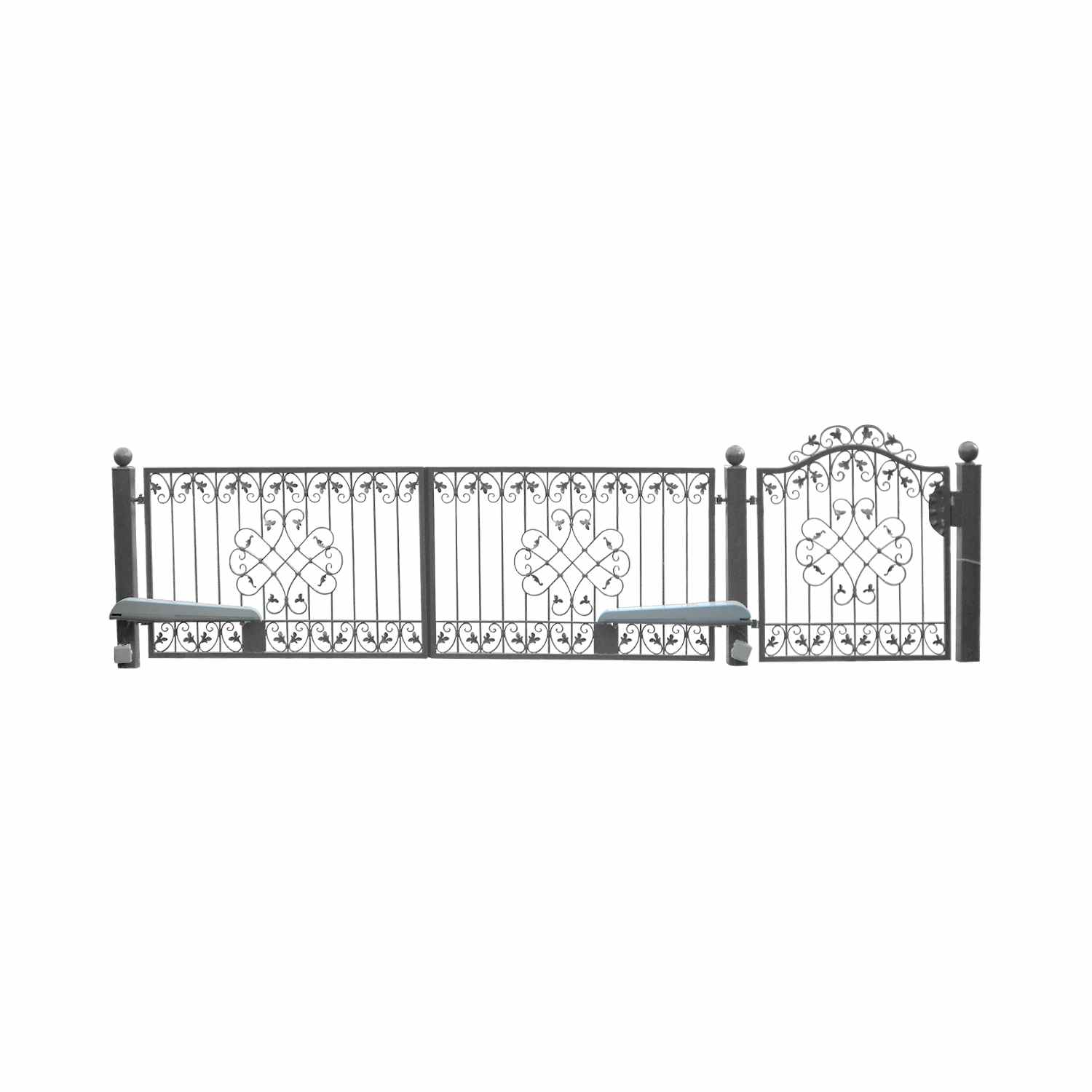 Elektrisch Gartentor Hoftor Tor Schmiedeisen Metall Monaco-GFT400/100A P.-Set Anthrazit Grau Elektrisch Gartentor Hoftor Tor Schmiedeisen Metall Monaco-GFT400/100A P.-Set Anthrazit Grau