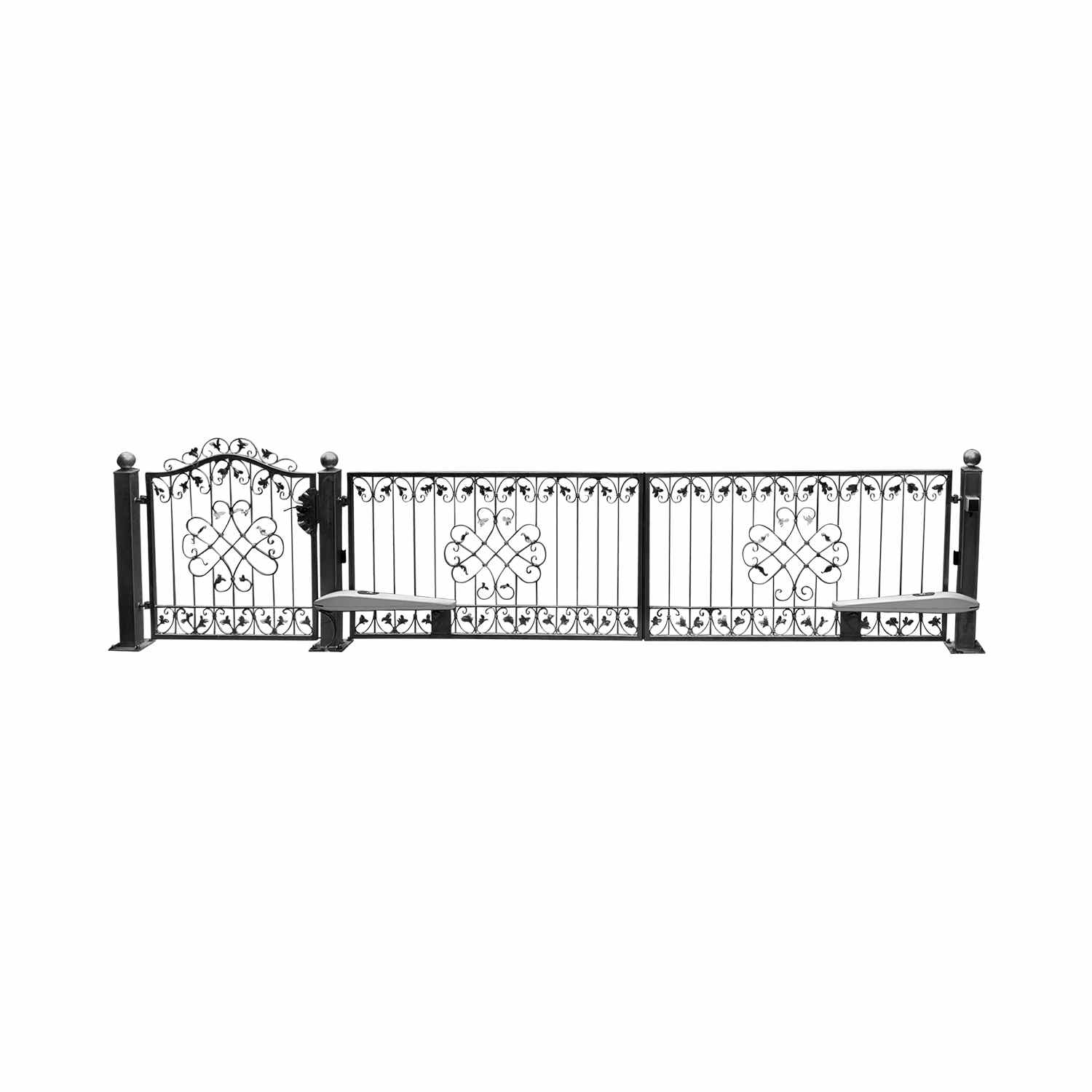 Elektrisch Gartentor Hoftor Tor Schmiedeisen Metall Monaco-GFT400/100A P.-Set Anthrazit Grau Elektrisch Gartentor Hoftor Tor Schmiedeisen Metall Monaco-GFT400/100A P.-Set Anthrazit Grau