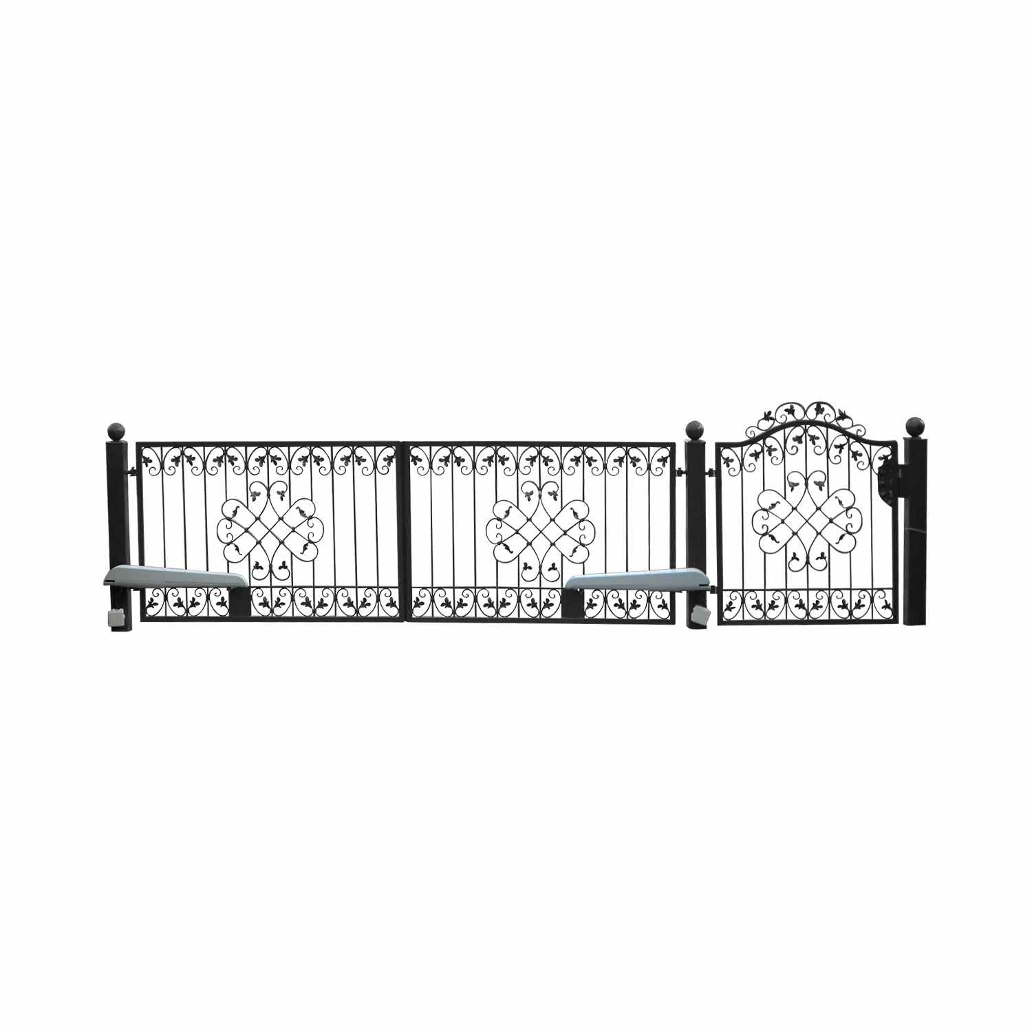 Elektrisch Gartentor Hoftor Tor Schmiedeisen Metall Monaco-GFT500/100A Premium P.-Set Anthrazit Grau Elektrisch Gartentor Hoftor Tor Schmiedeisen Metall Monaco-GFT500/100A Premium P.-Set Anthrazit Grau