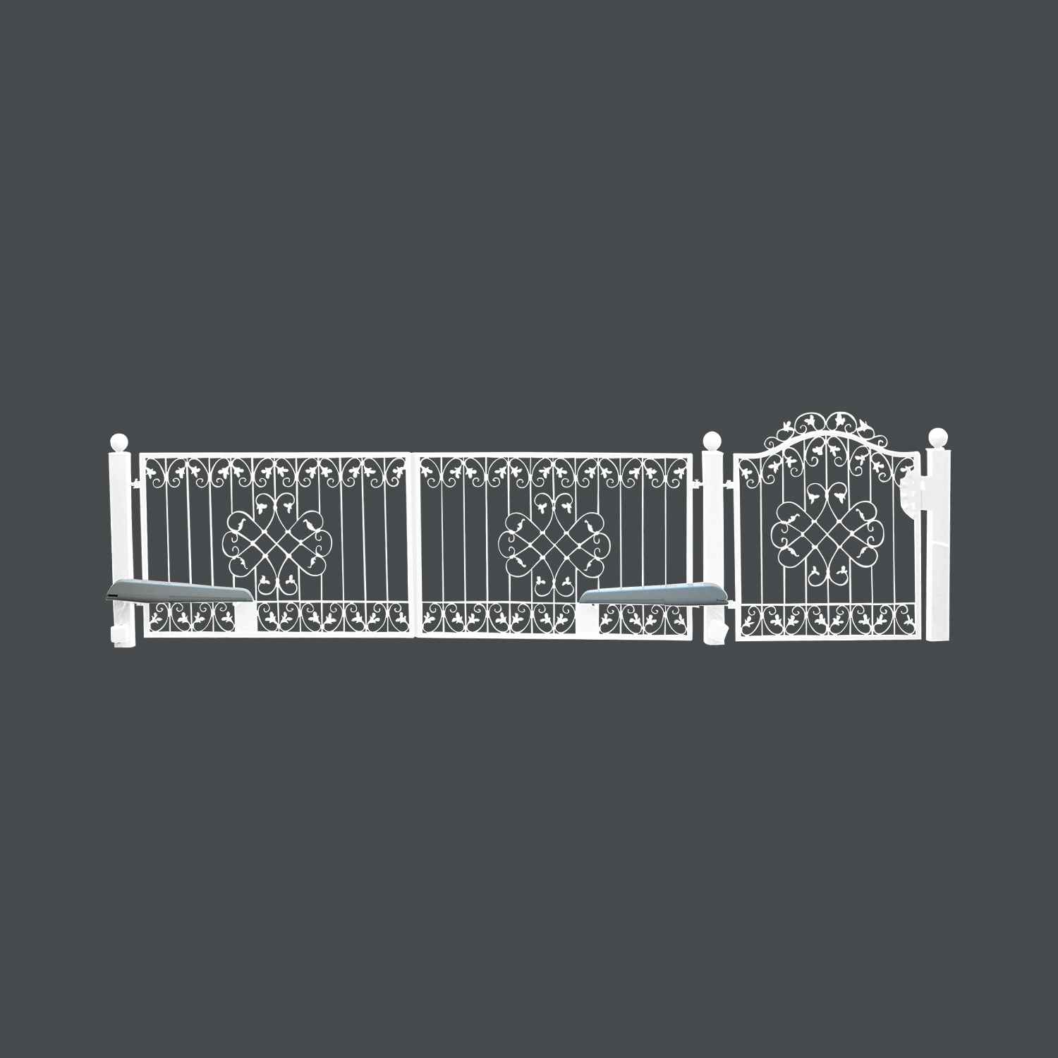 Elektrisch Gartentor Hoftor Tor Schmiedeisen Metall Monaco-GFT500/100A Premium P.-Set Anthrazit Grau Elektrisch Gartentor Hoftor Tor Schmiedeisen Metall Monaco-GFT500/100A Premium P.-Set Anthrazit Grau