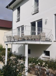 1 laufender Meter Balkon Geländer Terassen Gitter Schmiedeeisen Vernazza-Z100/100 Feuer Verzinkt