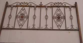 Schmiedeeisen Zaun Eisenzaun Antik Vitoria-Z 190 cm Antik roh rost Zaunelement
