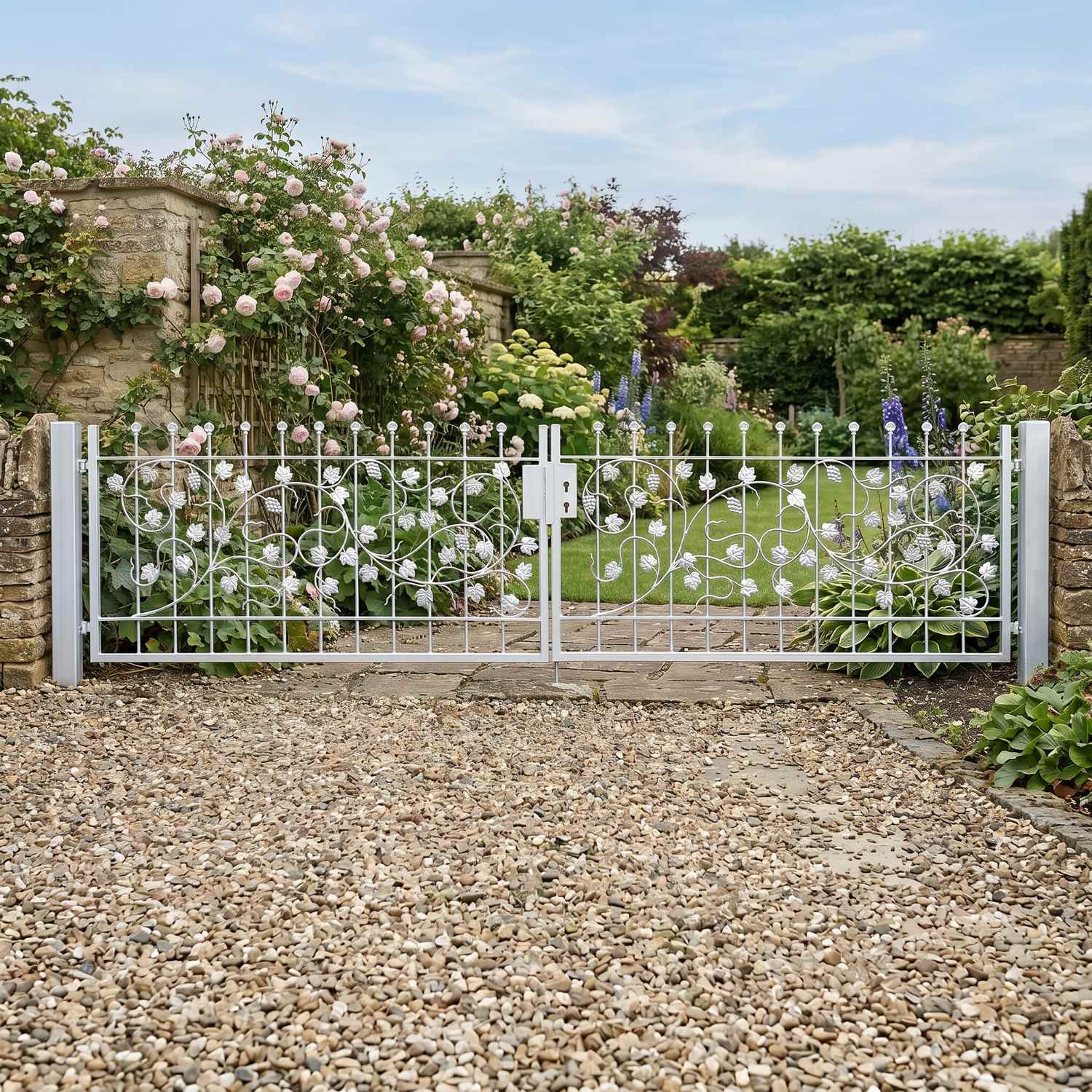 Hoftor Gartentor Schmiedeeisen Einfahrtstor Metall Bachus-FT300/80S Verzinkt Hoftor Gartentor Schmiedeeisen Einfahrtstor Metall Bachus-FT300/80S Verzinkt