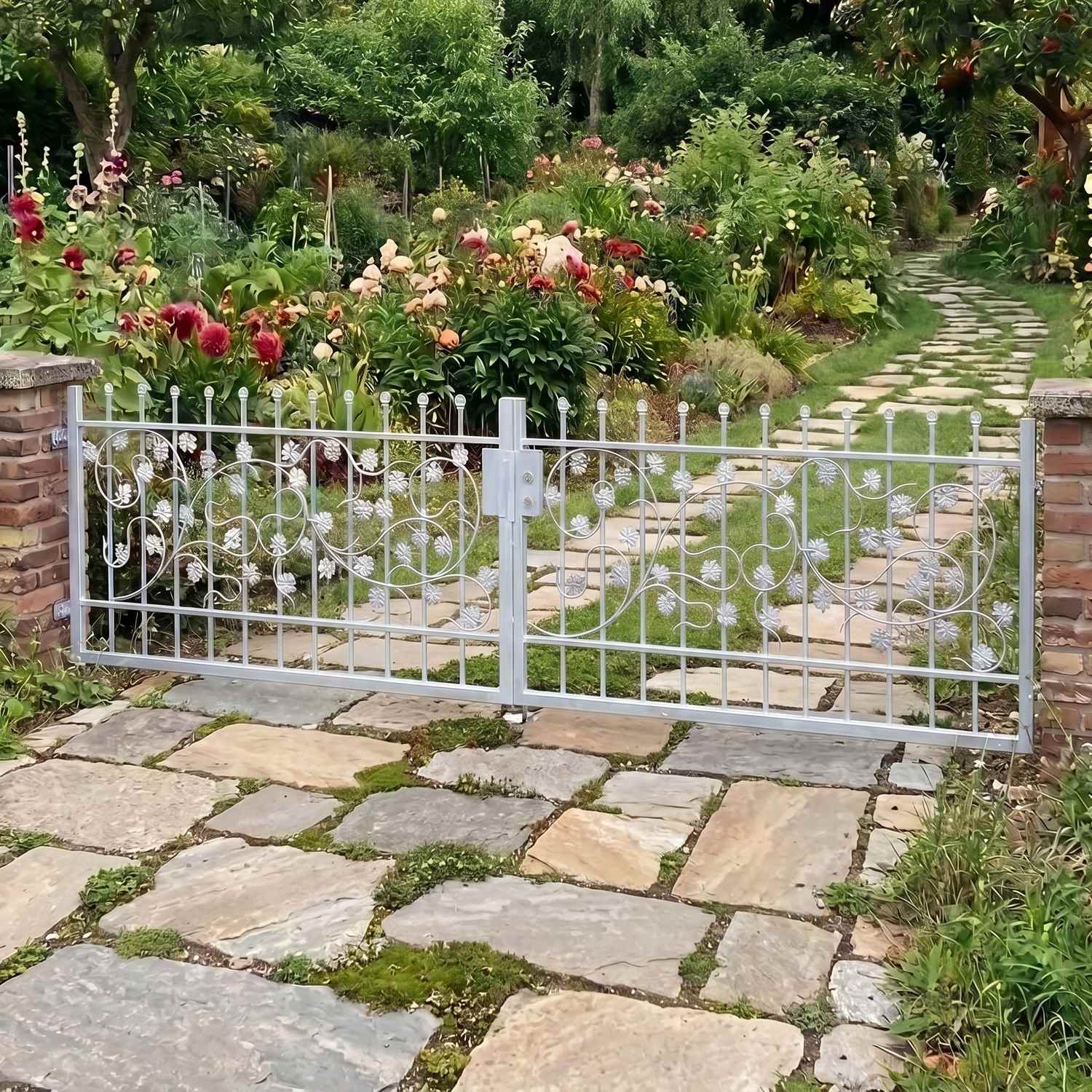 Hoftor Gartentor Schmiedeeisen Einfahrtstor Metall Bachus-FT300/80S Verzinkt Hoftor Gartentor Schmiedeeisen Einfahrtstor Metall Bachus-FT300/80S Verzinkt
