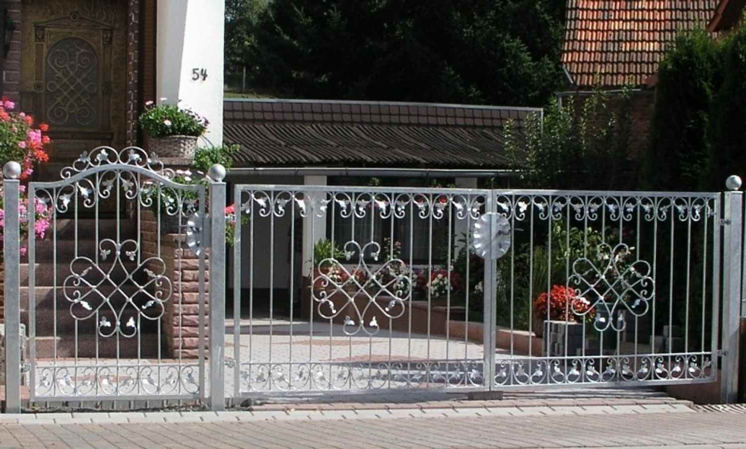 Elektrisch Gartentor Hoftor Tor Schmiedeisen Metall Monaco-GFT400/100A Verzinkt P.-Set Elektrisch Gartentor Hoftor Tor Schmiedeisen Metall Monaco-GFT400/100A Verzinkt P.-Set