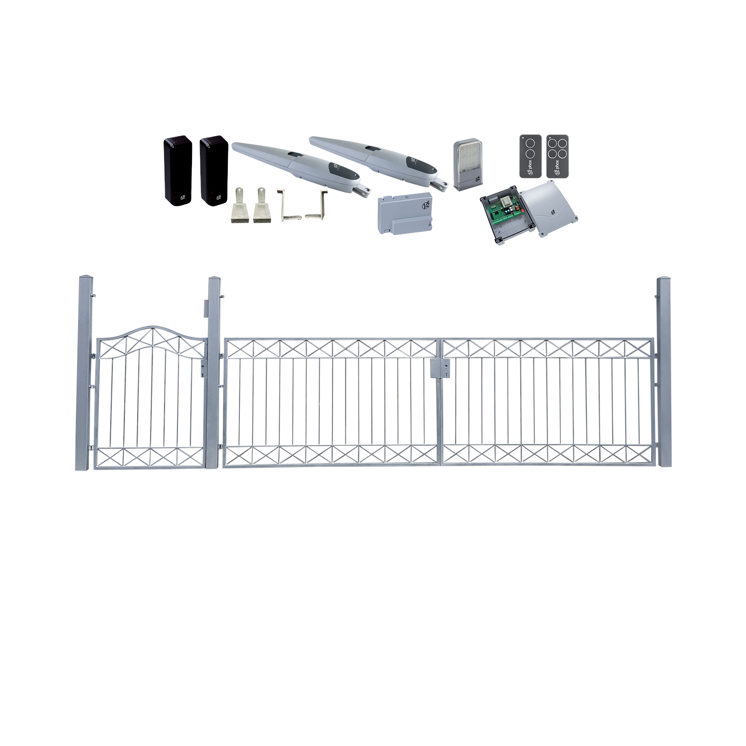 Gartentor Hoftor Metall Tor Crossline-GFT500/100A P.-Set 100 Verzinkt Elektrisch Torantrieb Gartentor Hoftor Metall Tor Crossline-GFT500/100A P.-Set 100 Verzinkt Elektrisch Torantrieb