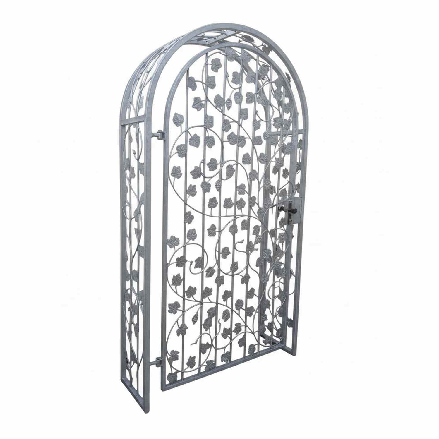 Gartentür Pforte Rosenbogen mit Tür Bachus-RBGT-RBSR 100/220/40 Schloss Verzinkt Duplex pulverbeschichtet Gartentür Pforte Rosenbogen mit Tür Bachus-RBGT-RBSR 100/220/40 Schloss Verzinkt Duplex pulverbeschichtet