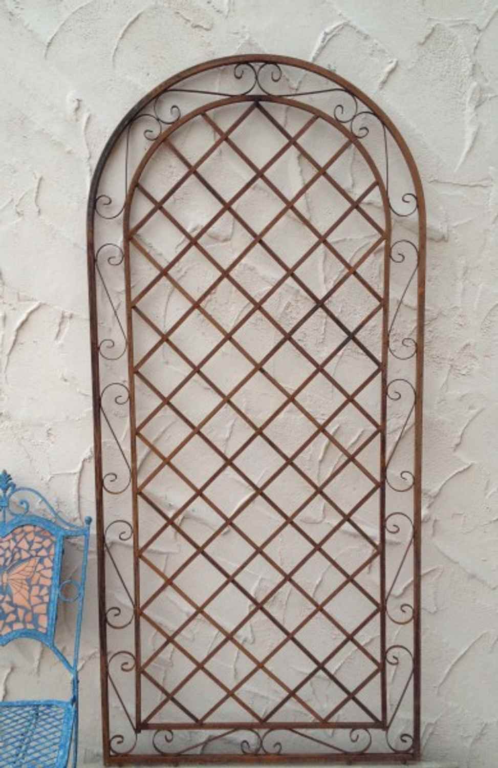 Rankgitter Spalier Wand Rankhilfe Sichtschutz Metall Provence ROST