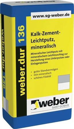 Weber dur 136
Leichtputz, mineralisch