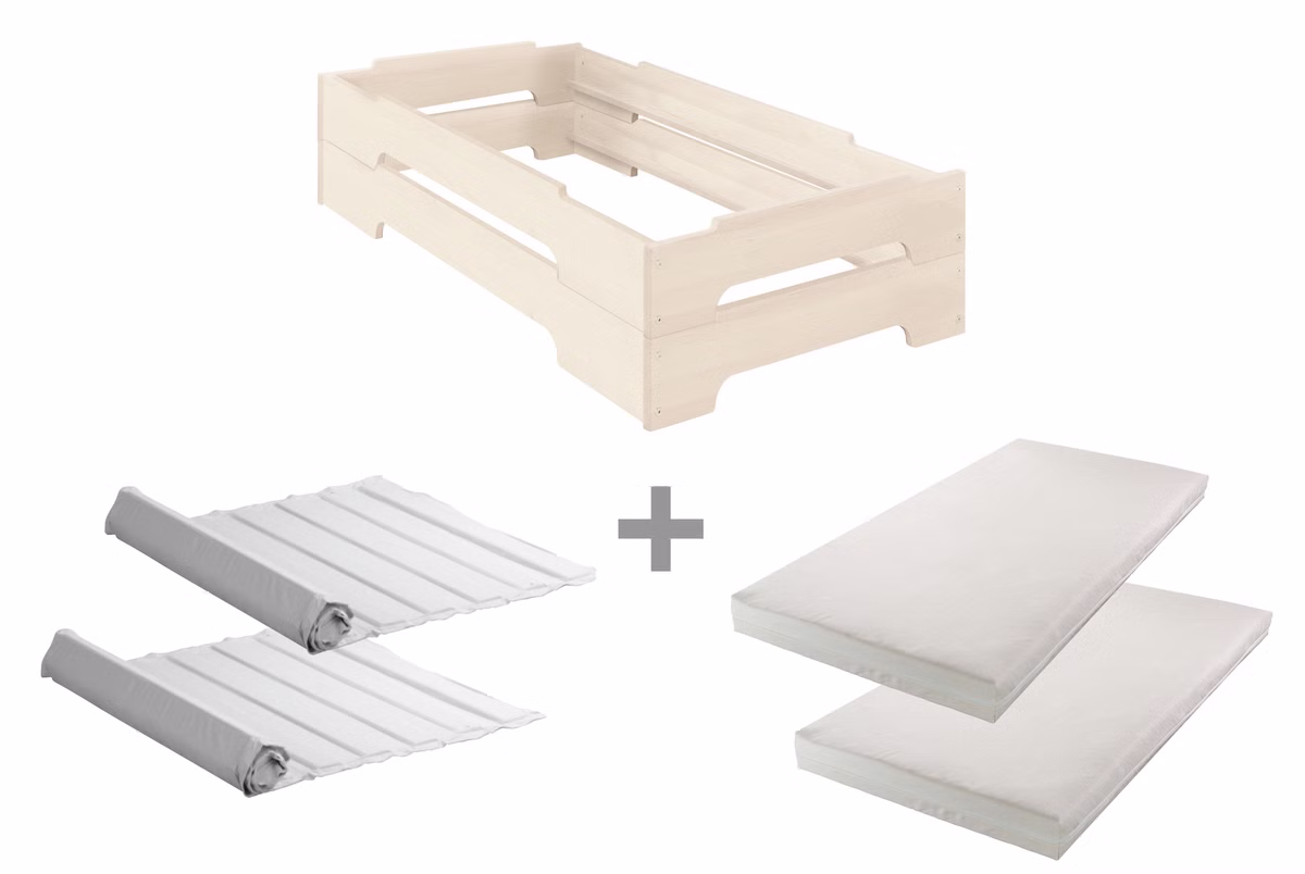 2er Set Kai Stapelbett mit Matratze 70x140 cm 2er Set Kai Stapelbett mit Matratze 70x140 cm