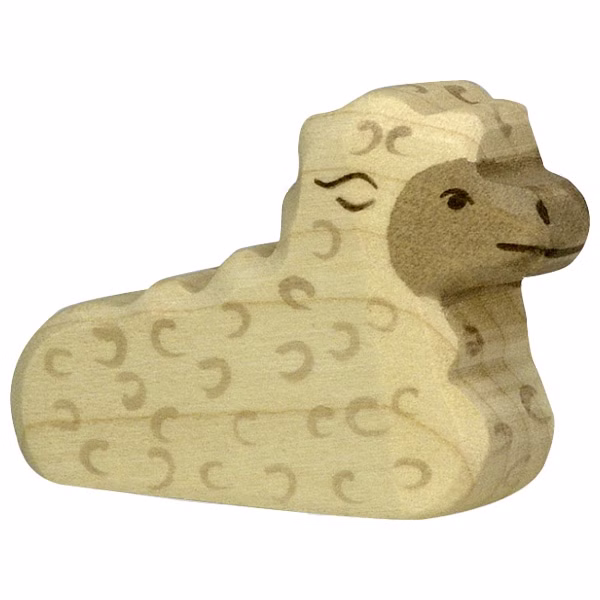 Holz Spielfigur Lamm liegend von Holztiger Holz Spielfigur Lamm liegend von Holztiger