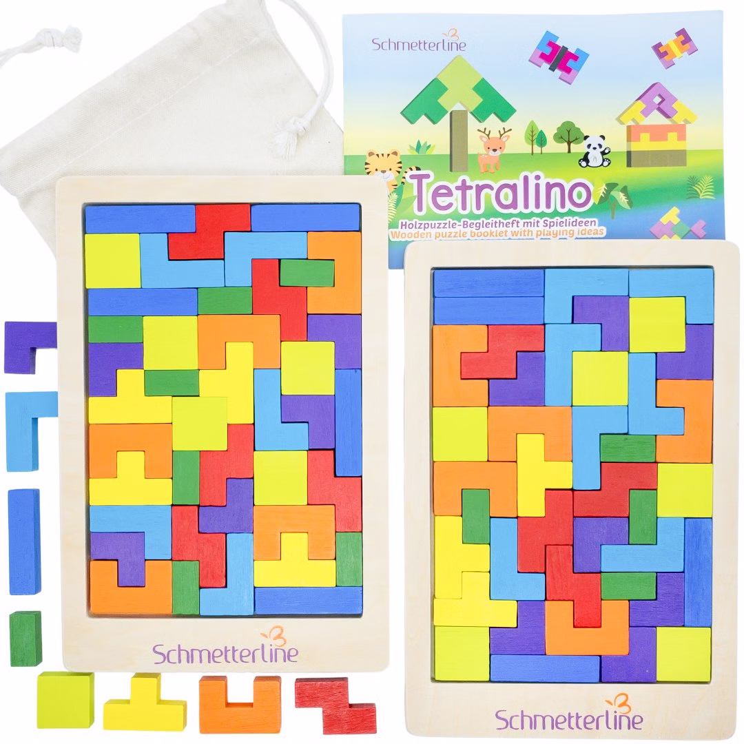Tetralino geometrisches Holzpuzzle Tetralino geometrisches Holzpuzzle