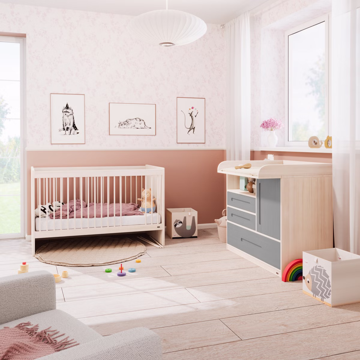 Starter-Set Lina Babybett und Wickelkommode Starter-Set Lina Babybett und Wickelkommode