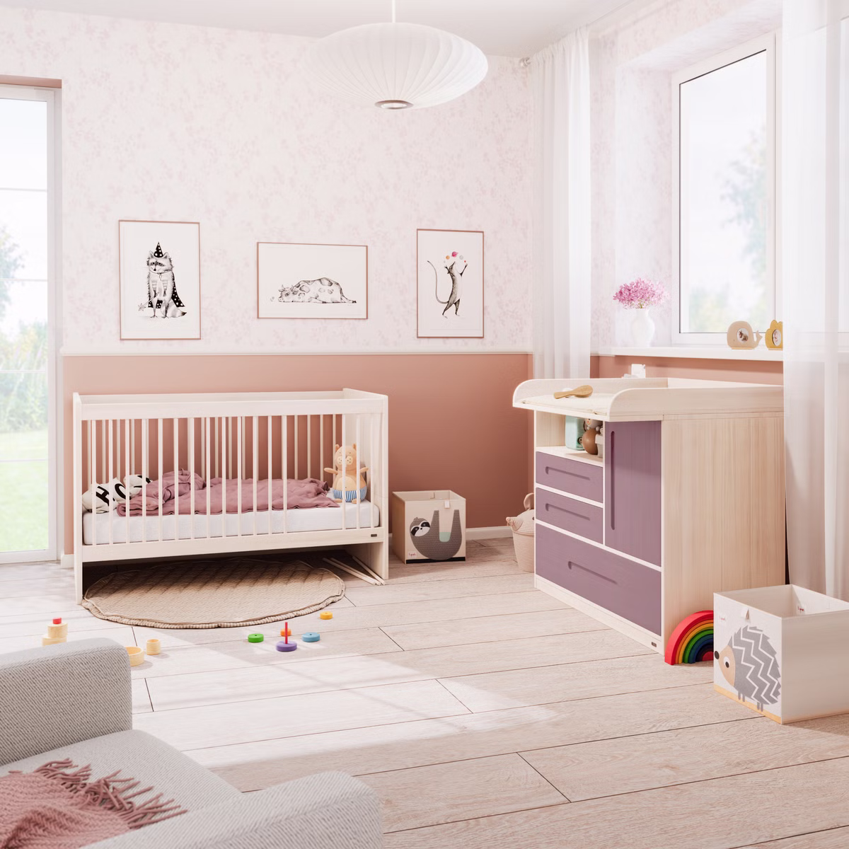 Starter-Set Lina Babybett und Wickelkommode Starter-Set Lina Babybett und Wickelkommode