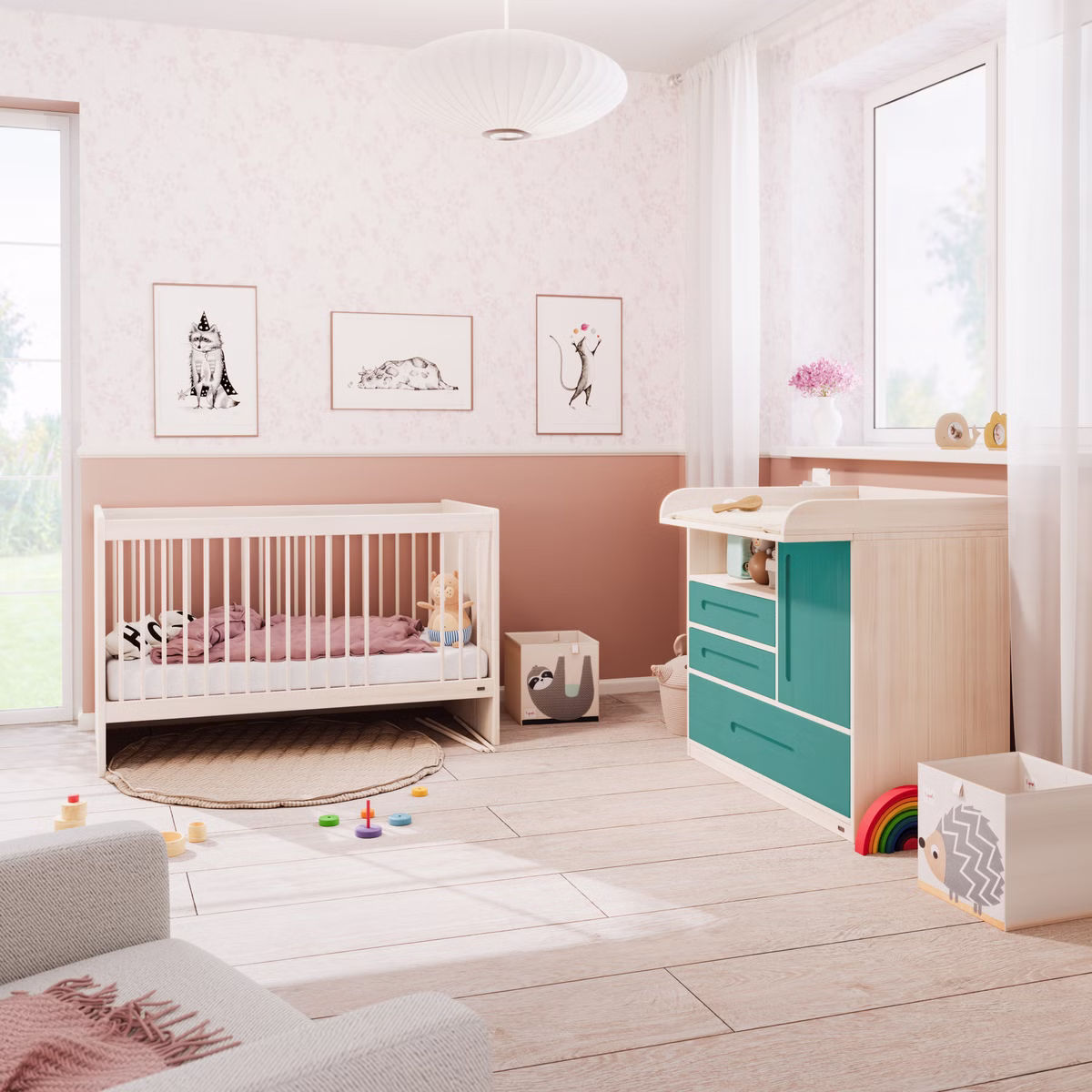 Starter-Set Lina Babybett und Wickelkommode Starter-Set Lina Babybett und Wickelkommode