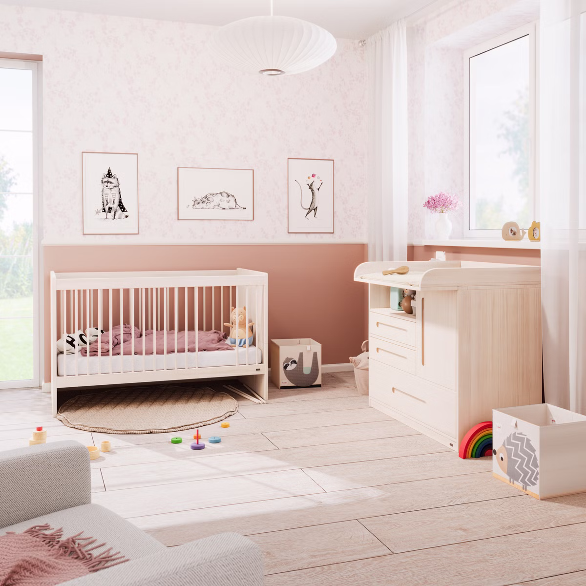 Starter-Set Lina Babybett und Wickelkommode Starter-Set Lina Babybett und Wickelkommode sb