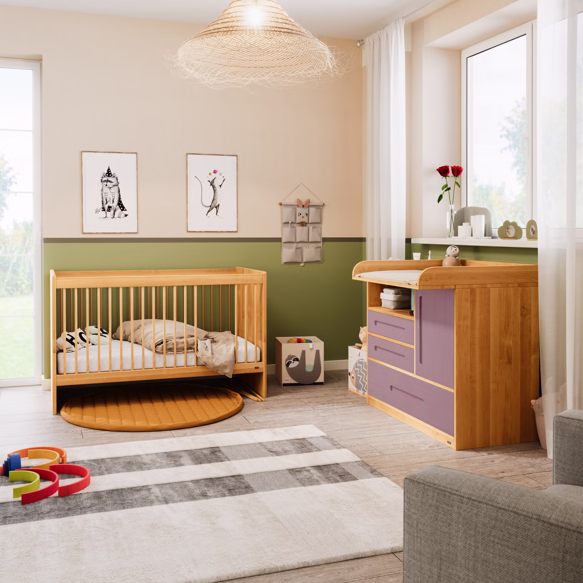 Starter-Set Lina Babybett und Wickelkommode Starter-Set Lina Babybett und Wickelkommode sb lc