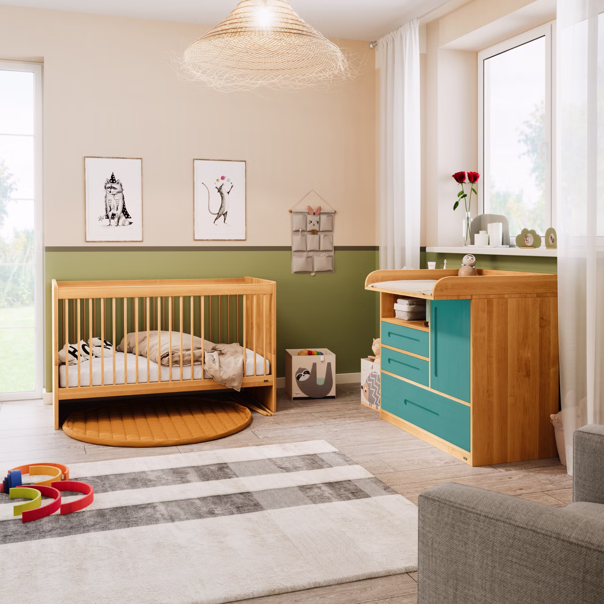 Starter-Set Lina Babybett und Wickelkommode Starter-Set Lina Babybett und Wickelkommode