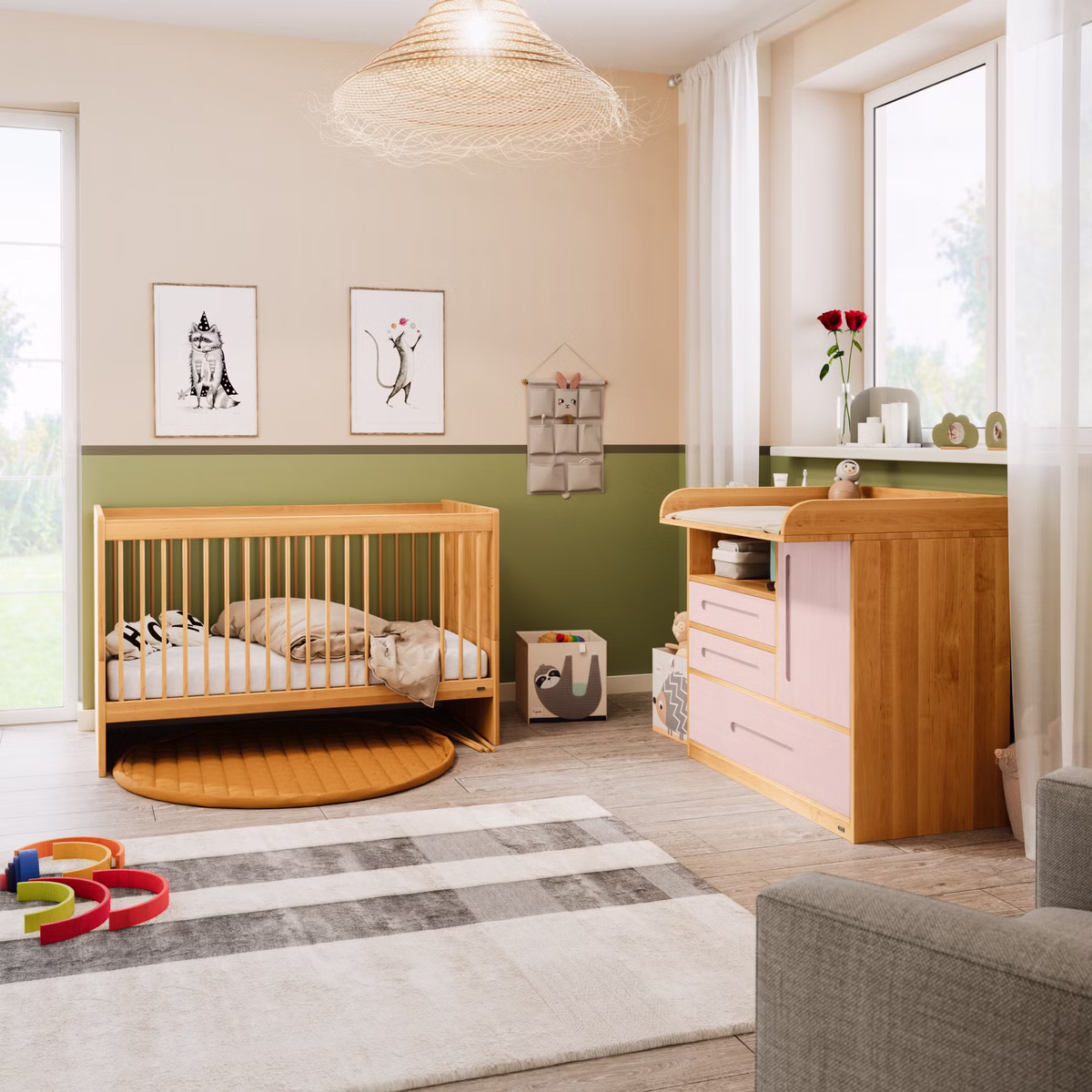Starter-Set Lina Babybett und Wickelkommode Starter-Set Lina Babybett und Wickelkommode