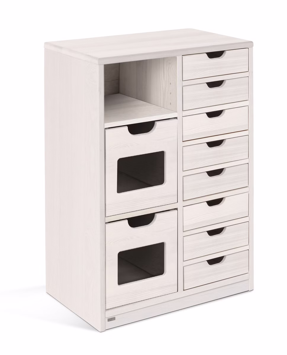 29955-3 Robin Regal schmal Set 10, mit Regalboxen & Schubladen