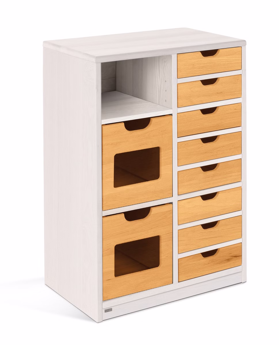 29955-6 Robin Regal schmal Set 10, mit Regalboxen & Schubladen