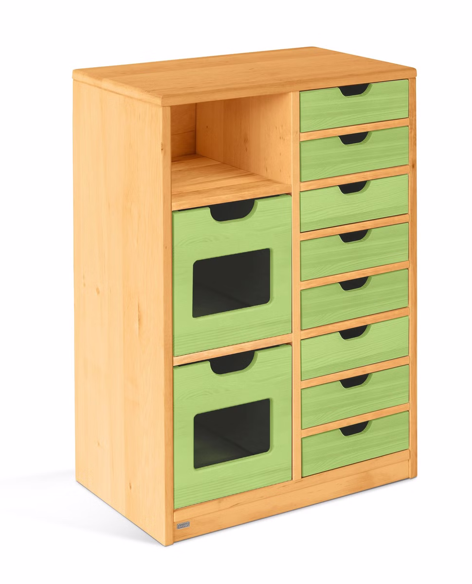 29955-9 Robin Regal schmal Set 10, mit Regalboxen & Schubladen